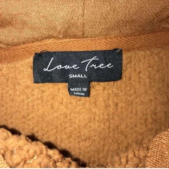 Dark Tan Cozy Sherpa Hoodie - Picture 2 of 2